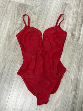 Vintage 90s Christina Red One Piece Swimsuit Size 10 (M)